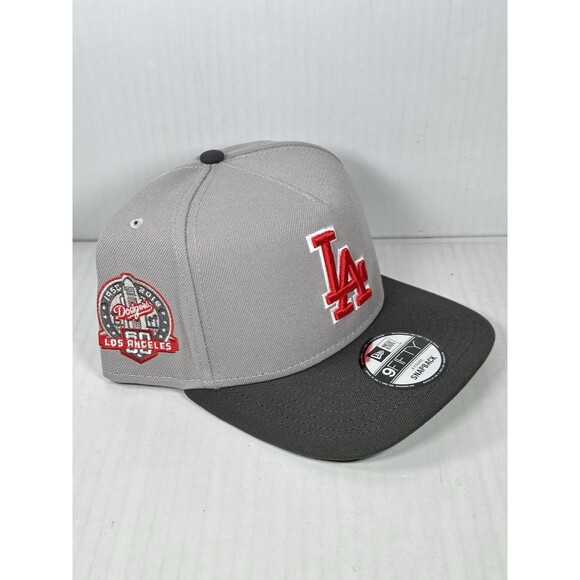 New Era 9FIFTY A-Frame Los Angeles Dodgers 50 Years Snapback Hat Cap Side Patch - Picture 2 of 5